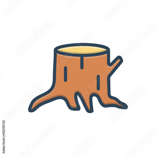 Color illustration icon for wood
