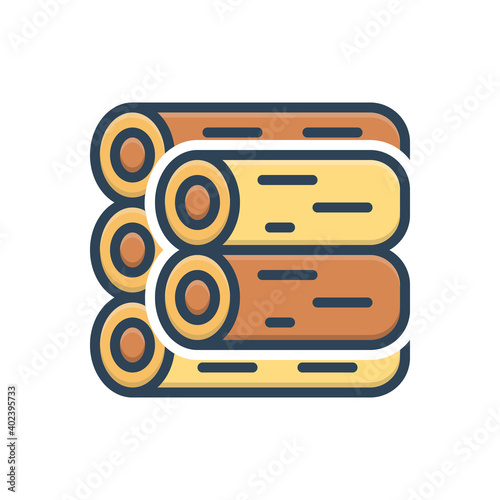 Color illustration icon for wood