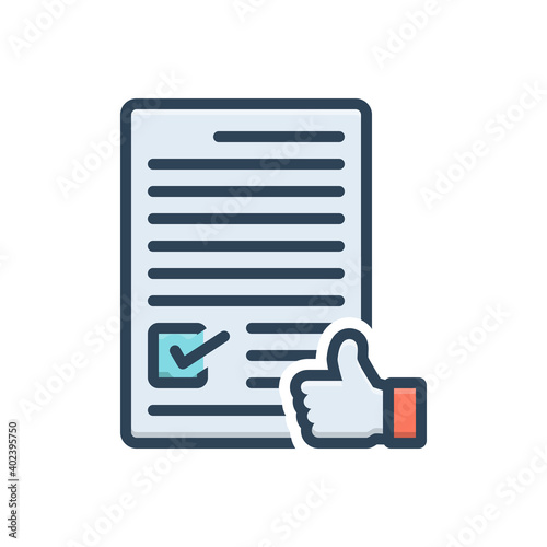 Color illustration icon for agree 