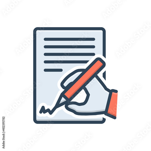Color illustration icon for agree