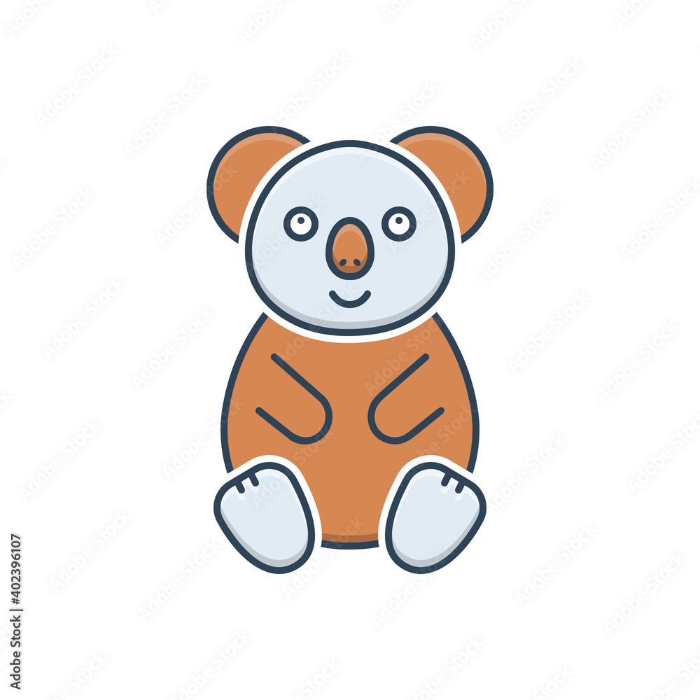 Fototapeta premium Color illustration icon for koala