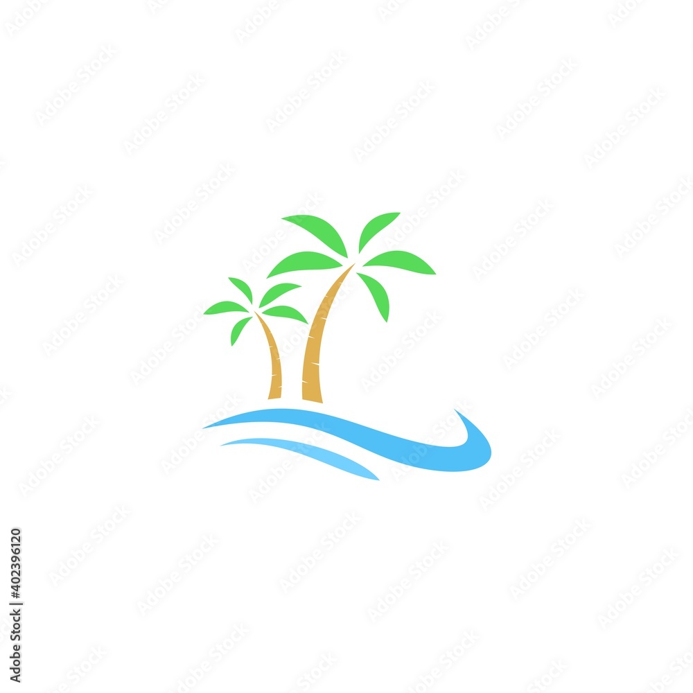 Beach logo design vector illustration	