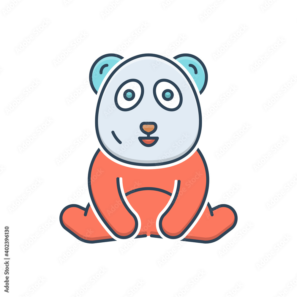 Fototapeta premium Color illustration icon for panda