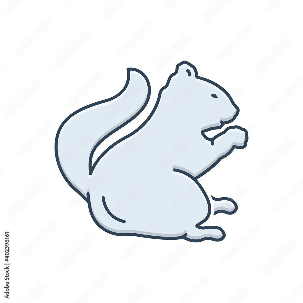 Color illustration icon for squirrel