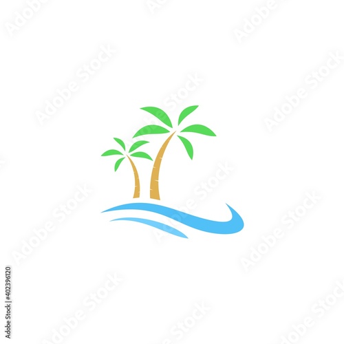 Beach logo design vector illustration 
