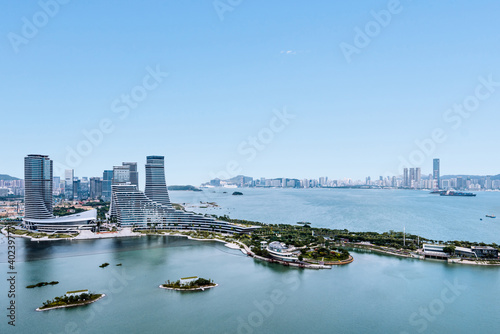 Foto High view of CBD in Xiamen, Fujian, China