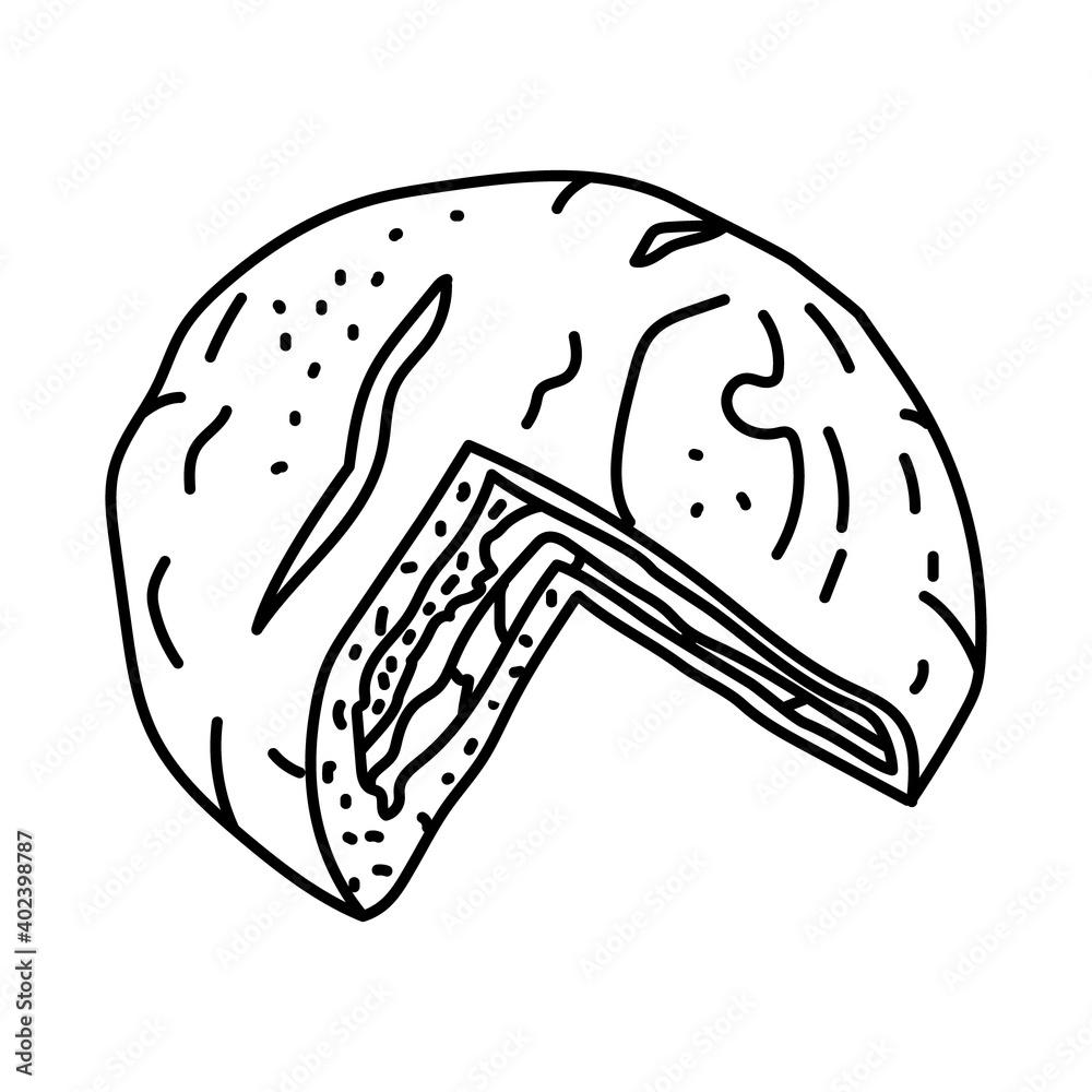 Pan Bagnat Icon. Doodle Hand Drawn or Outline Icon Style Pan Bagnat Icon. Doodle Hand Drawn or Outline Icon Style