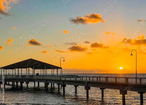 Redcliffe Jetty on Moreton Bay at Sunrise © Downunderphoto