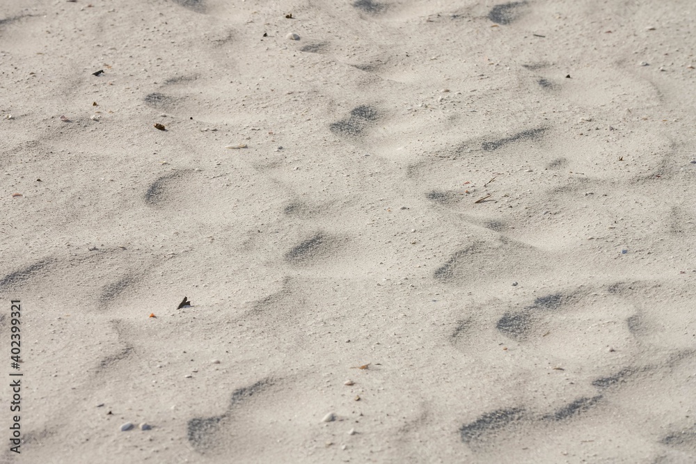 Patterns and footprints in the sand on Sanibel beach in Florida Patterns and footprints in the sand on Sanibel beach in Florida