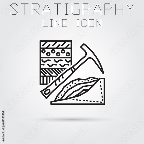 Stroke line icon of stratigraphic geology. Premium quality color symbol collection.