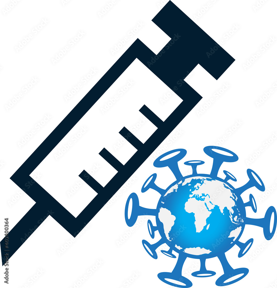Coronavirus Covid-19 Vaccine icon design Coronavirus Covid-19 Vaccine icon design