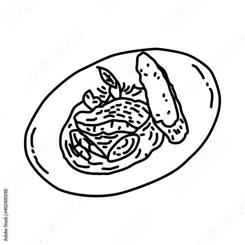 Steak Tartare Icon. Doodle Hand Drawn or Outline Icon Style