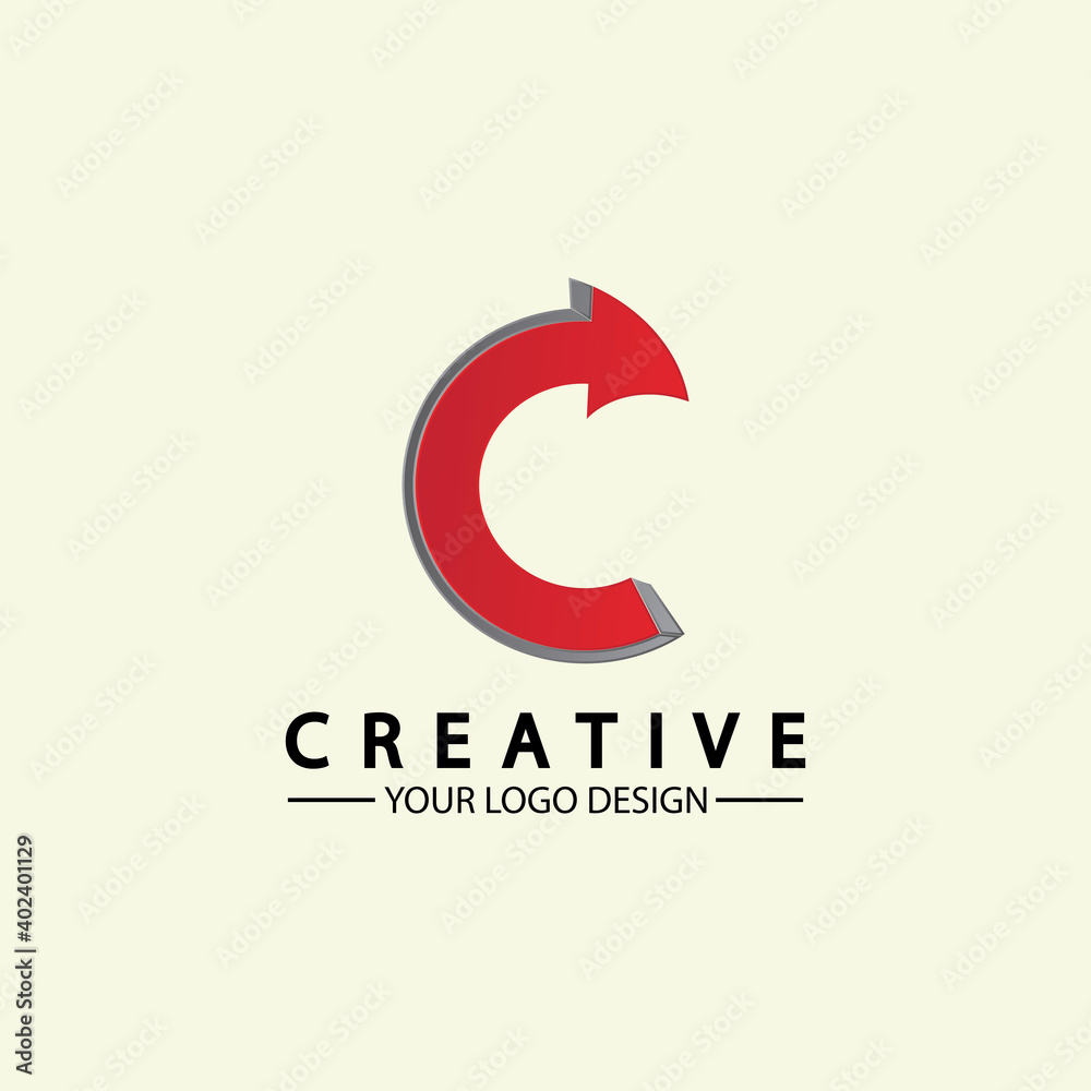 Letter C arrow logo icon vector illustration  design template