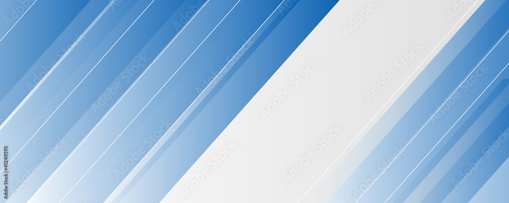Fototapeta premium Minimal geometric background. Dynamic blue shapes composition with white lines. Abstract background modern hipster futuristic graphic. Vector abstract background texture design, bright poster, banner