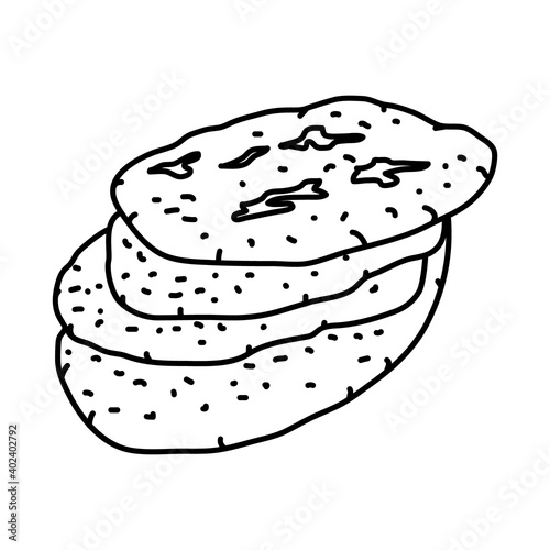 Khubz Arabi Icon. Doodle Hand Drawn or Outline Icon Style