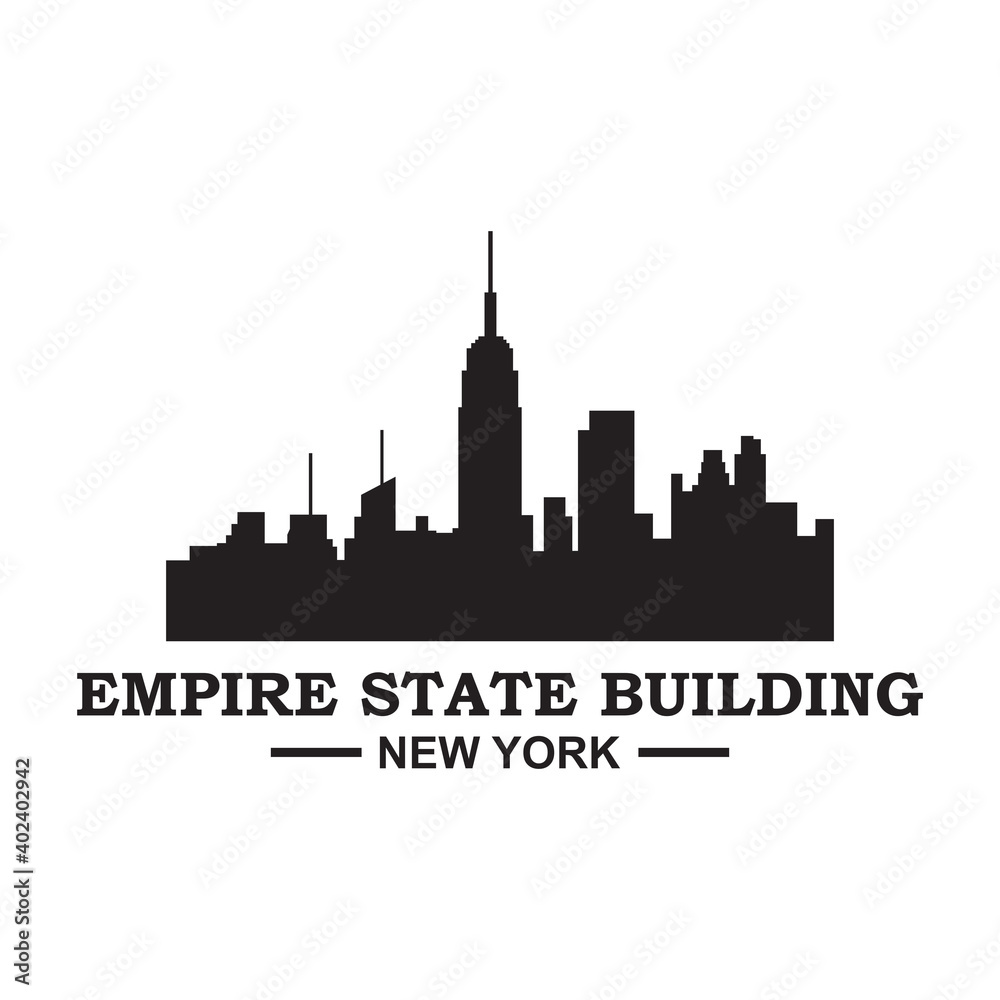Naklejka premium Empire State Building Vector , New York Logo