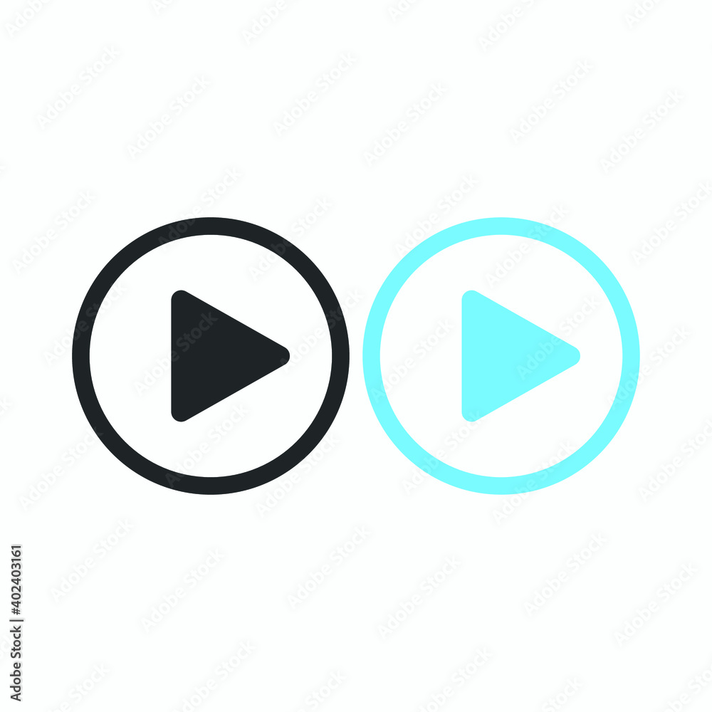 play icon on button play icon on button