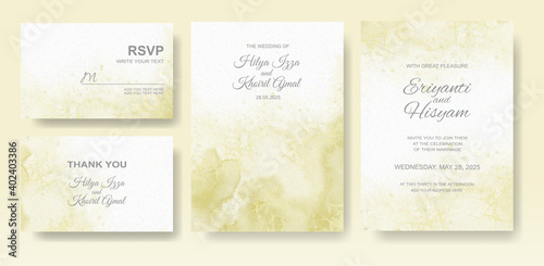 Watercolor wedding invitation card