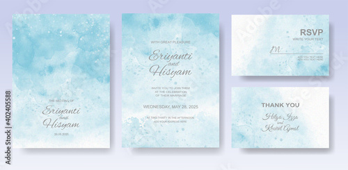 Watercolor wedding invitation card