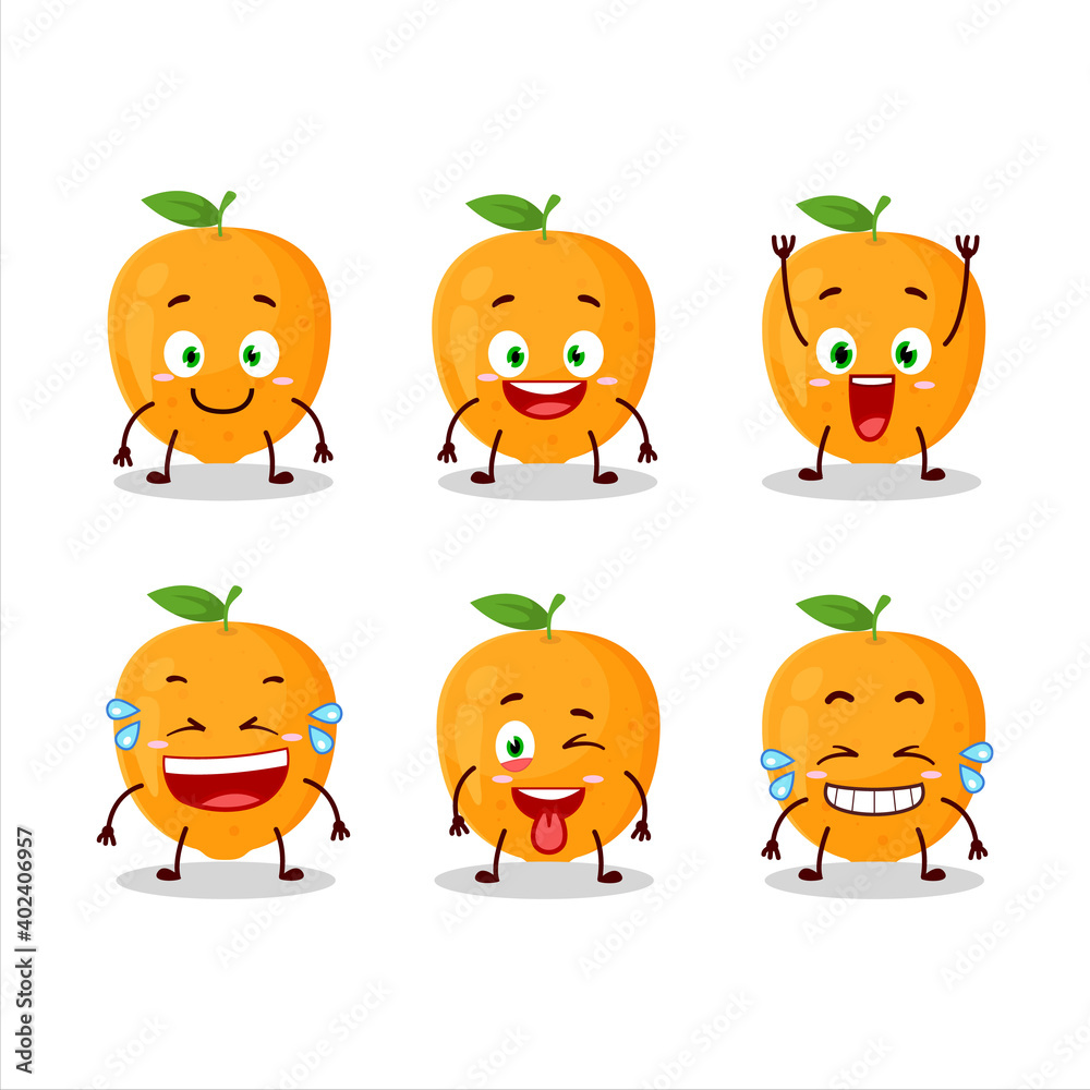 Cartoon character of orange fruit with smile expression Cartoon character of orange fruit with smile expression