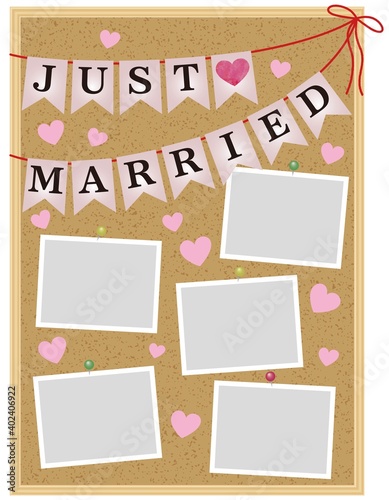 コルクボード09_15（写真やメッセージを貼り付けることができる結婚式用のウェルカムボード）
