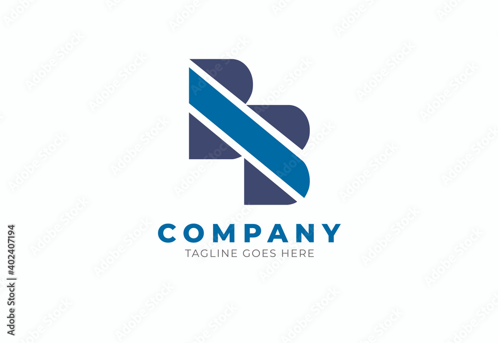 Abstract initial B and B Logo, blue monogram letter isolated on white background, usable for business and company logos, flat design logo template, vector illustration Abstract initial B and B Logo, blue monogram letter isolated on white background, usable for business and company logos, flat design logo template, vector illustration