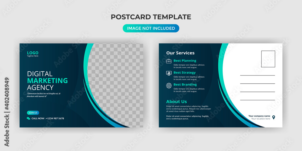 Creative corporate business Modern postcard EDDM design template - obrazy, fototapety, plakaty 