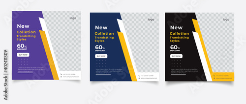 Creative business marketing banner for social media post template
