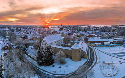 Blick über harzgerode Sonnenaufgang photo