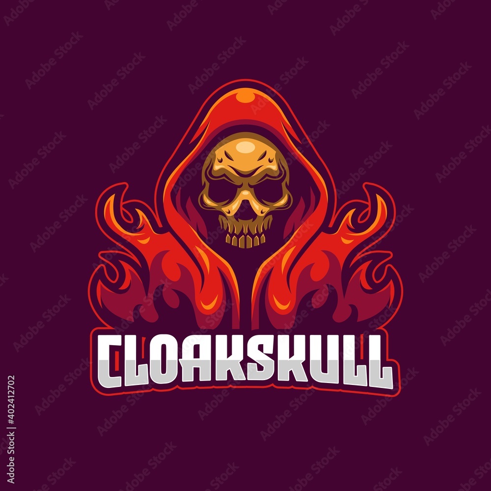 Cloak Skull E-sports Logo Template