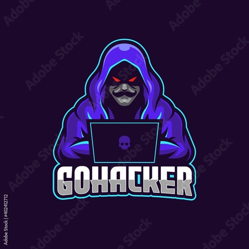 Billede på lærred Go Hacker E-sports Logo Template