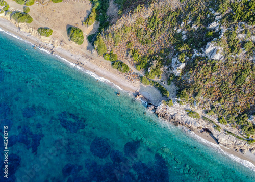 The Karia road by drone on the Mediterranean coast.