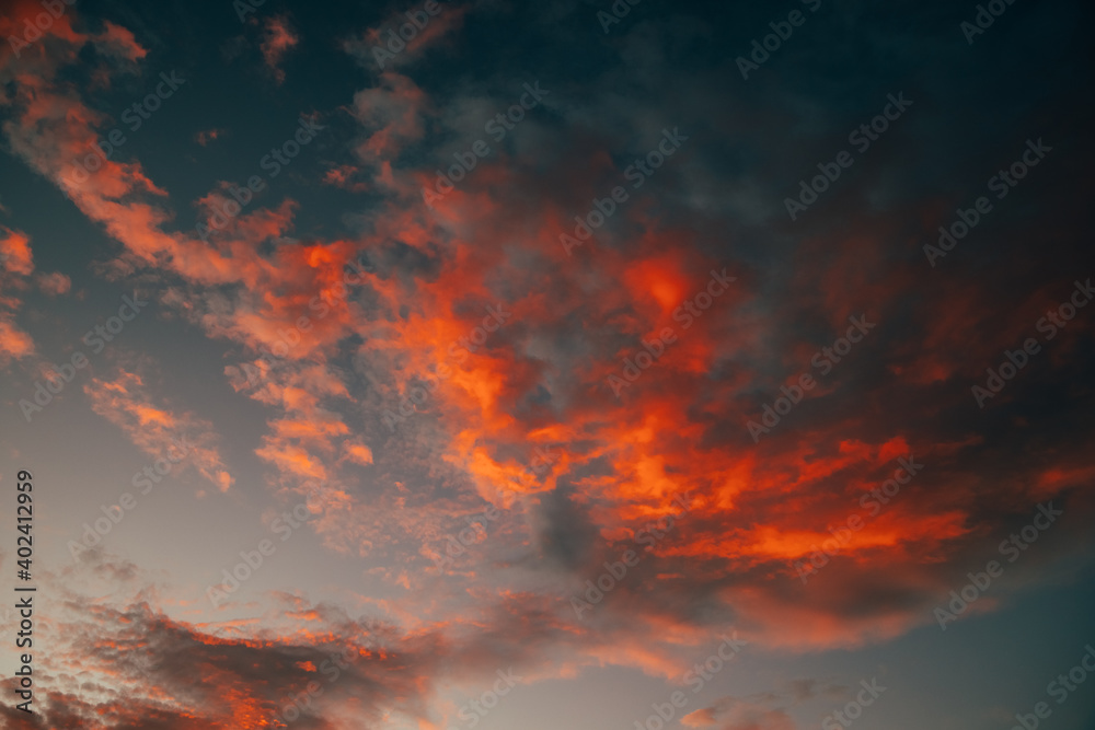 Clouds colorful sunset