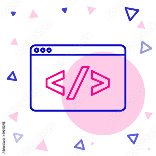 Line Web design and front end development icon isolated on white background. Colorful outline concept. Vector.