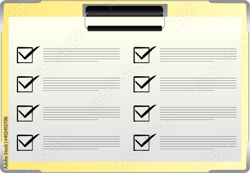 シンプルなチェックマークのバインダー(横)