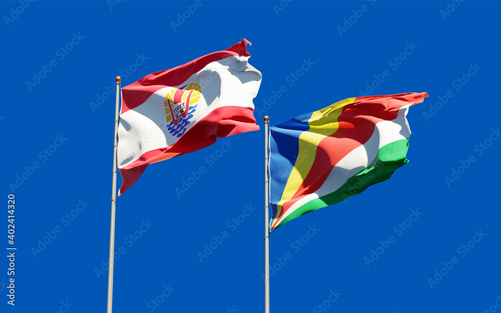 Flags of French Polynesia and Seychelles. Flags of French Polynesia and Seychelles.