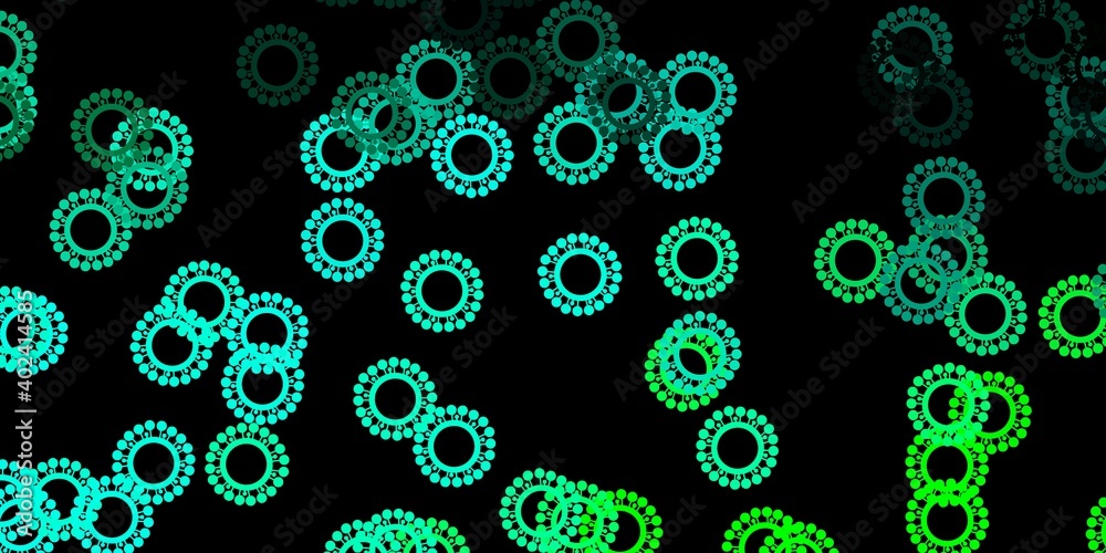 Dark green vector texture with disease symbols. Dark green vector texture with disease symbols.