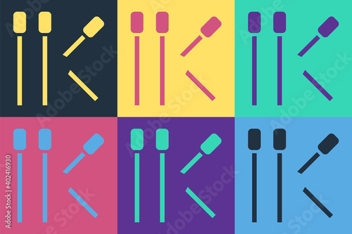 Pop art Matches icon isolated on color background. Vector.