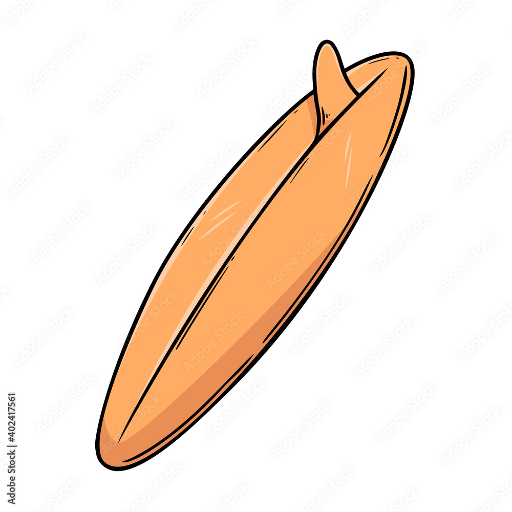 Illustration of surfing board. Design element for poster, card, banner, sign. Vector illustration Illustration of surfing board. Design element for poster, card, banner, sign. Vector illustration
