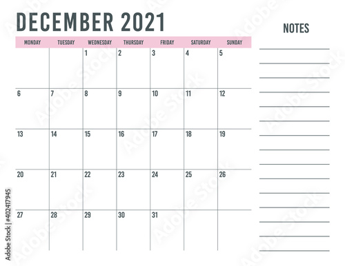 Calendar december 2021, printable