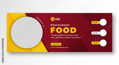 Restaurant food social media facebook cover web banner