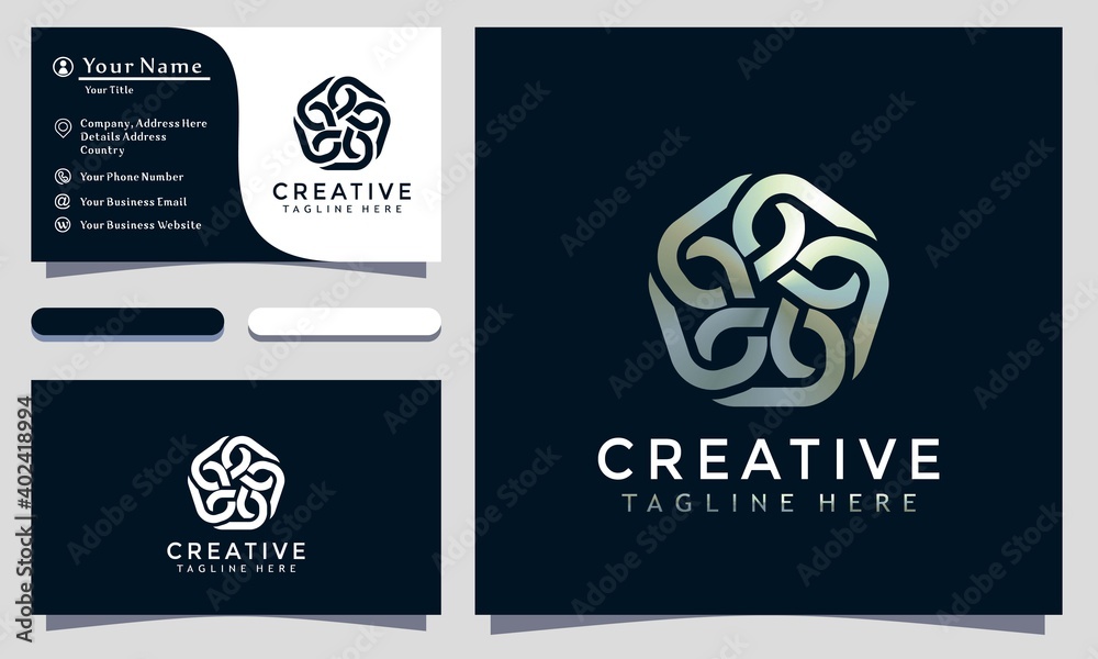 Naklejka premium Abstract Star Chain creative logo design vector illustration, minimalist elegant, modern company business card template