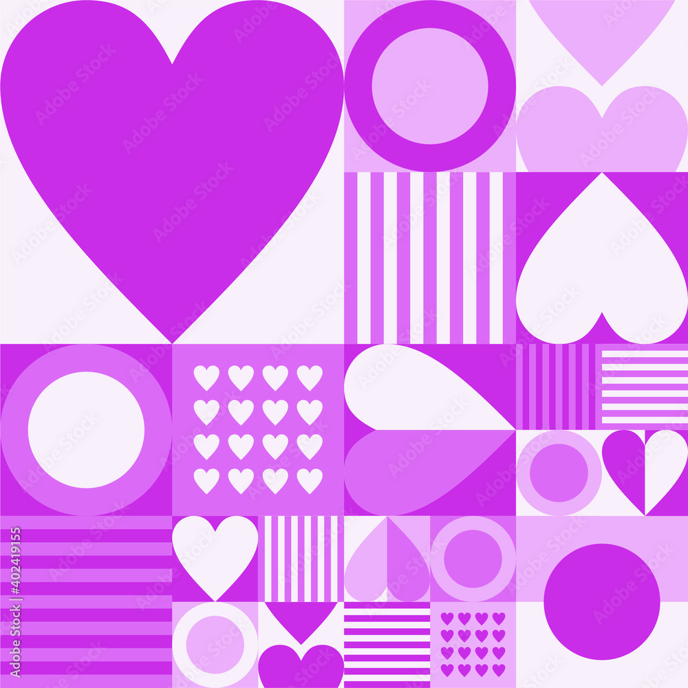 valentine's day background with geometric elements. geometric abstract background