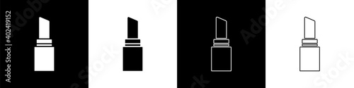 Set Lipstick icon isolated on black and white background. 8 March. International Happy Women Day. Vector.