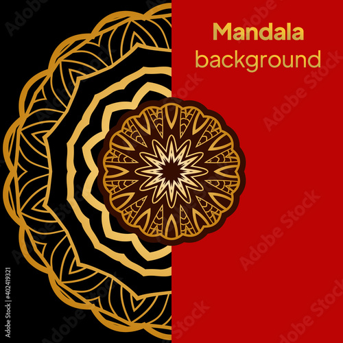 Design for square fashion print. For pocket, shawl, textile, bandanna. Mandala floral pattern. Vector illustration.