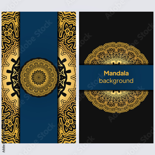 Design Vintage Cards With Floral Mandala Pattern And Ornaments. Vector Illustatration.