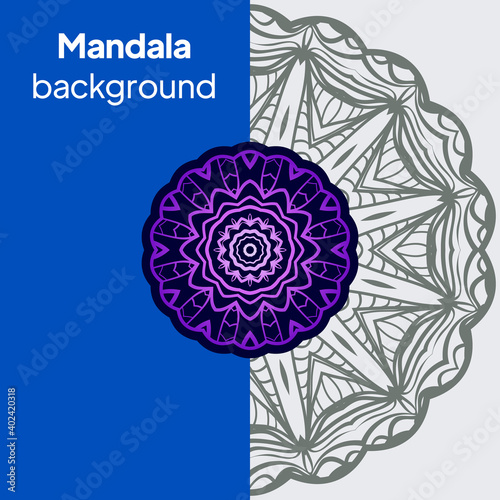 Design Vintage Cards With Floral Mandala Pattern And Ornaments. Vector Illustatration.