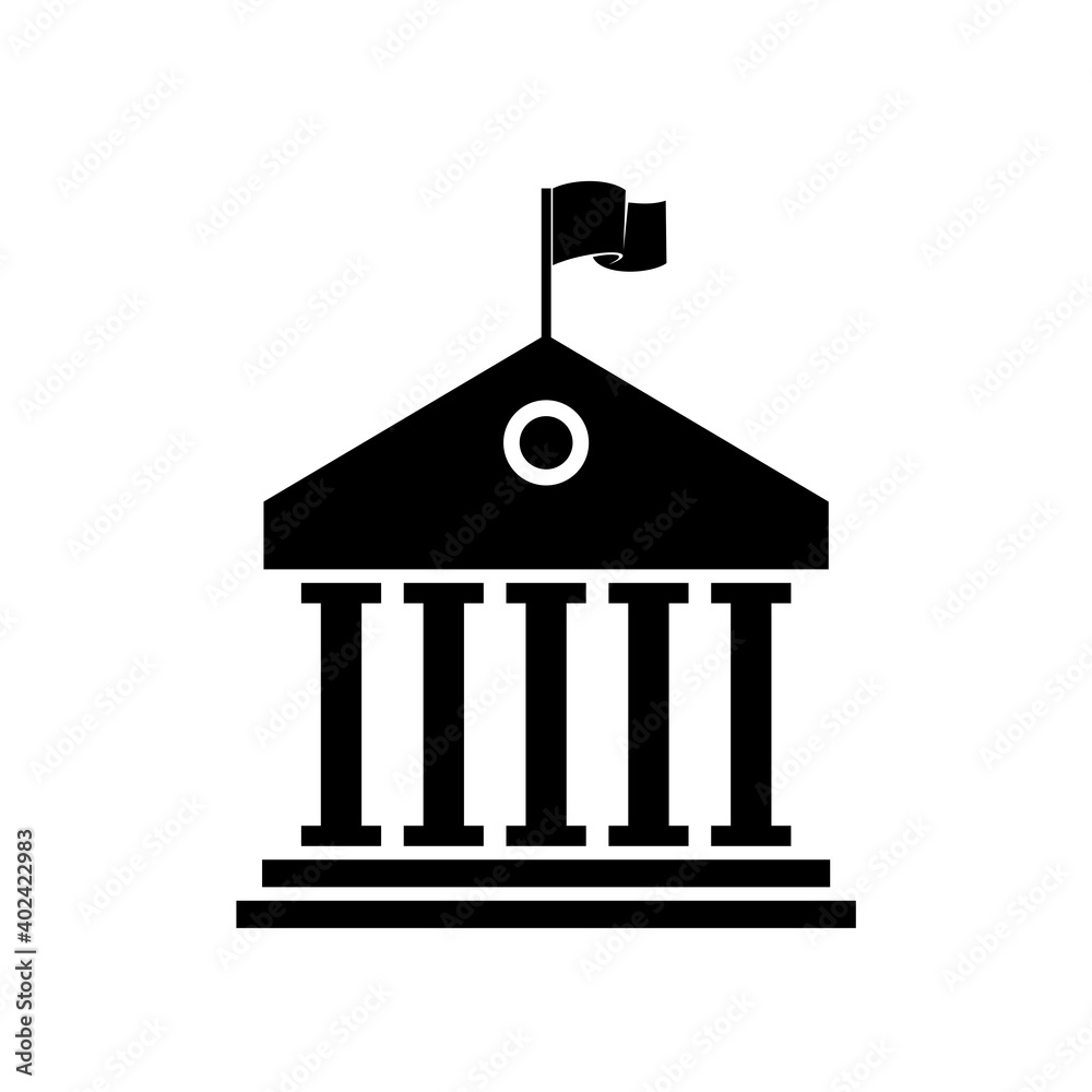 Courthouse building icon isolated on white background Courthouse building icon isolated on white background