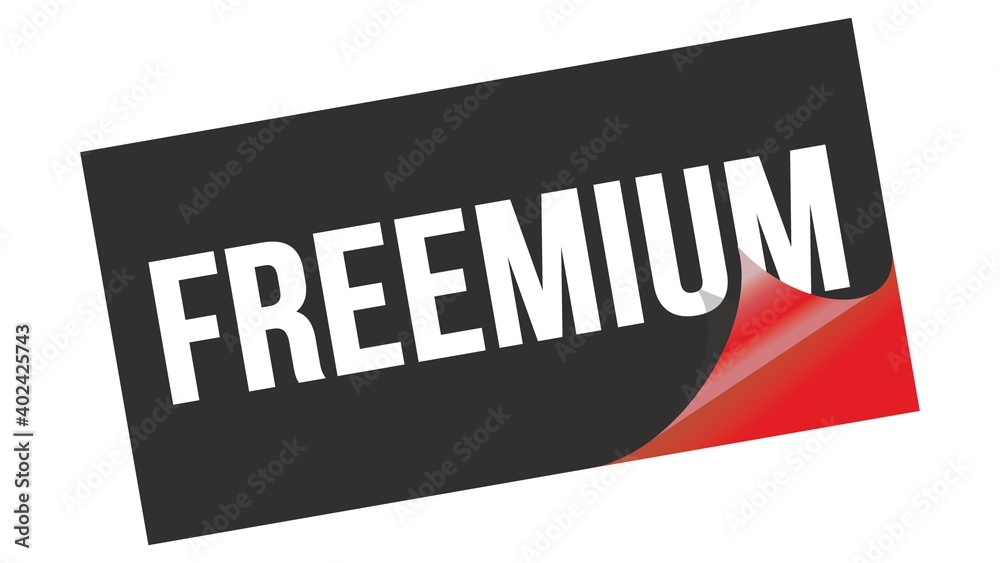 FREEMIUM text on black red sticker stamp. FREEMIUM text on black red sticker stamp.