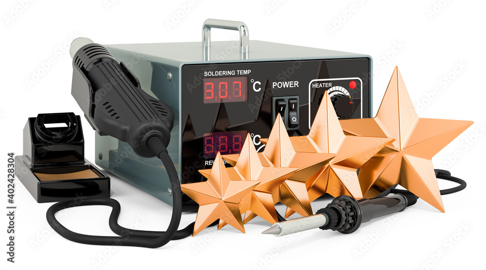 Customer rating of soldering station. 3D rendering Customer rating of soldering station. 3D rendering